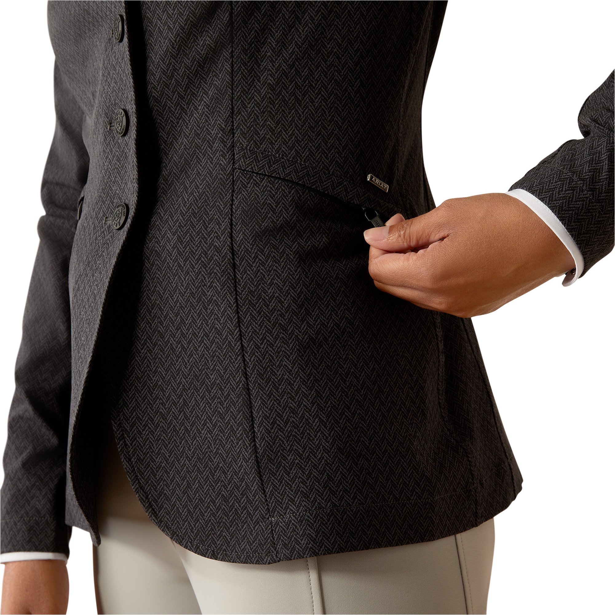 2025 Ariat Womens Artico 2.0 Long Sleeve Show Coat 10054948 - Herringbone Print